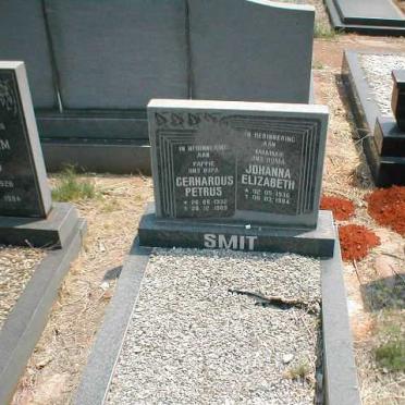 SMIT Gerhardus Petrus 193?-198? &amp; Johanna Elizabeth 1936-1984