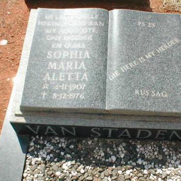 STADEN Sophia Maria Aletta, van 1907-1976