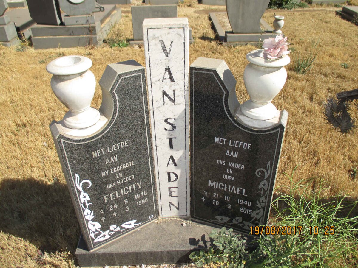 STADEN Michael, van 1940-2015 &amp; Felicity 1946-1990