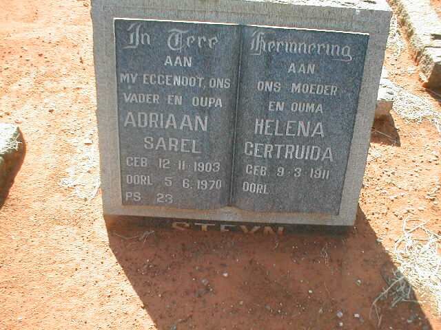 STEYN Adriaan Sarel 1903-1970 &amp; Helena Gertruida 1911-