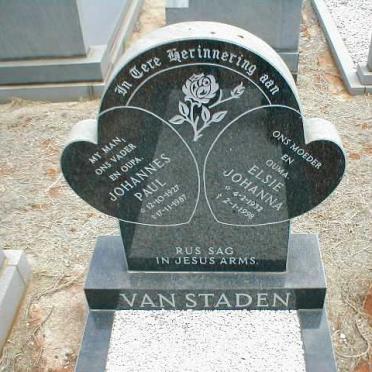 STADEN Johannes Paul, van 1927-1987 &amp; Elsie Johanna 1932-1998