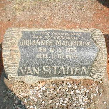 STADEN Johannes Marthinus, van 1927-1954