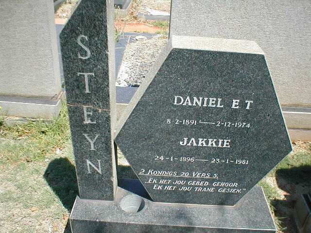 STEYN Daniel E.T. 1891-1974 &amp; Jakkie 1896-1981