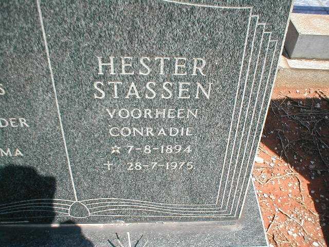 STASSEN Hester, voorheen CONRADIE 1894-1975