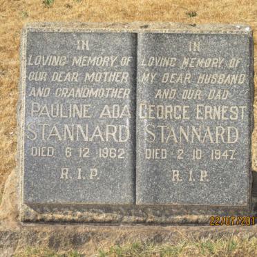 STANNARD George Ernest -1947 &amp; Pauline Ada -1962