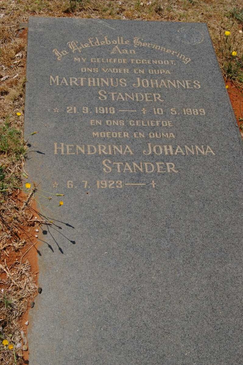 STANDER Marthinus Johannes 1918-1989 &amp; Hendrina Johanna 1923-