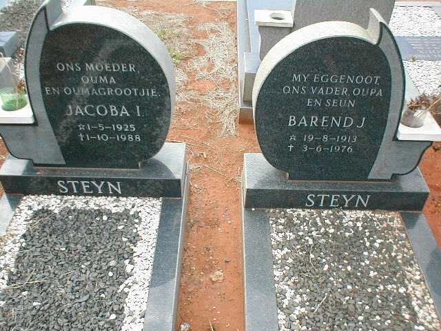 STEYN Barend J. 1913-1976 &amp; Jacoba I. 1925-1988