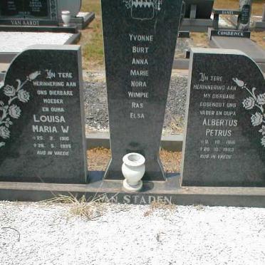 STADEN Albertus Petrus, van 1916-1983 &amp; Louisa Maria W. 1915-1995