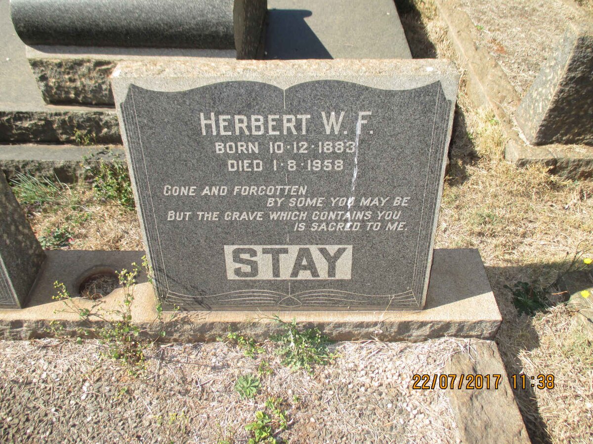 STAY Herbert W.F. 1883-1958 &amp; Johanna -1962