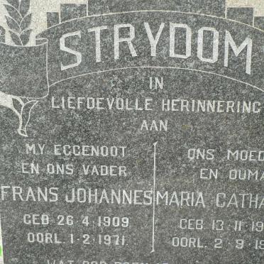STRYDOM Frans Johannes 1909-1971 &amp; Maria Catharina 1912-1982