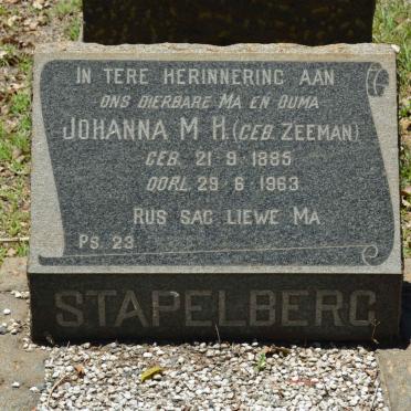 STAPELBERG Johanna M.H. nee ZEEMAN 1885-1963