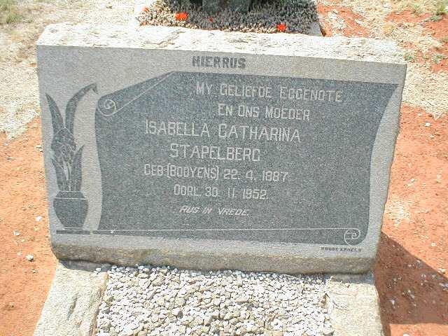 STAPELBERG Isabella Catharina nee BOOYENS 1887-1952