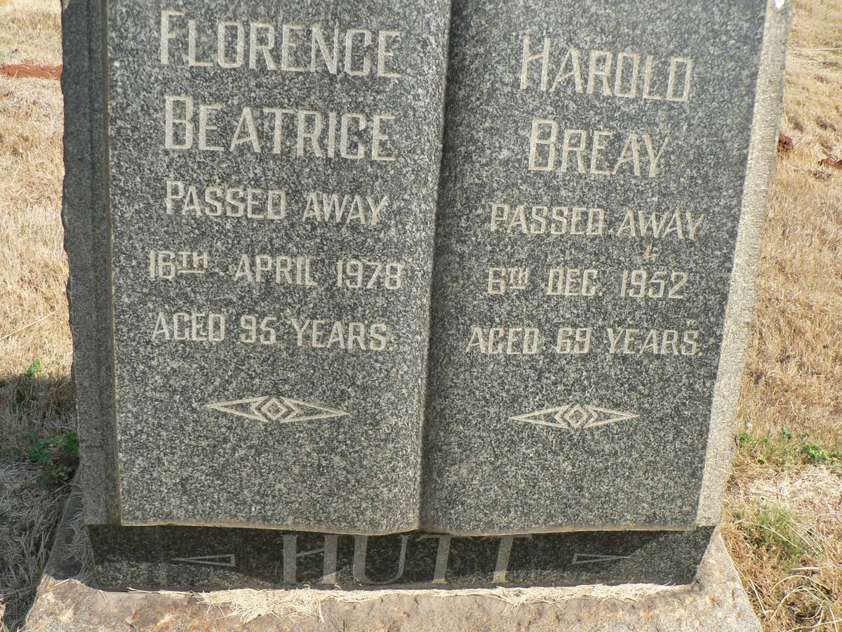 HUTT Harold Breay -1952 &amp; Florence Beatrice -1978