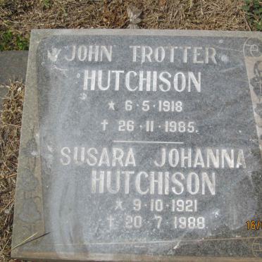 HUTCHISON John Trotter 1918-1985 &amp; Susara Johanna 1921-1988