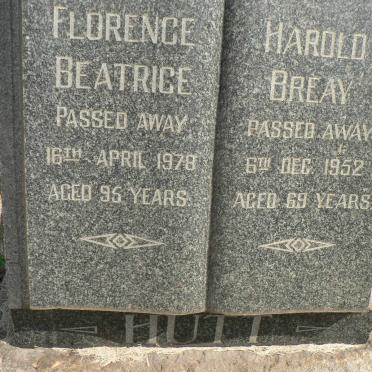 HUTT Harold Breay -1952 &amp; Florence Beatrice -1978