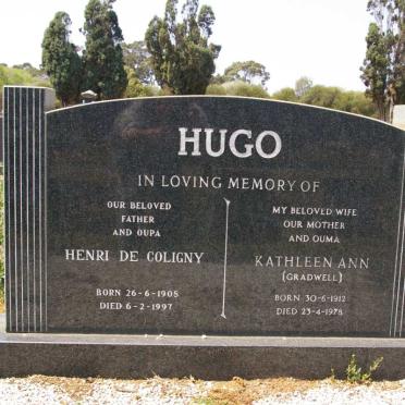 HUGO Henri de Coligny 1908-1997 &amp; Kathleen Ann GRADWELL 1912-1978
