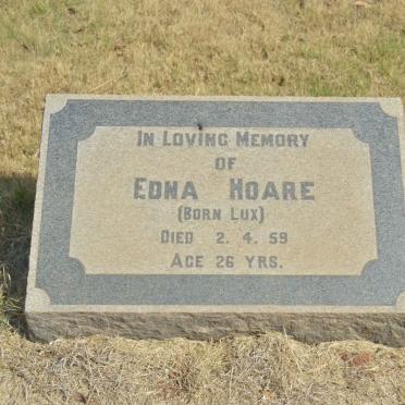 HOARE Edna nee LUX -1959
