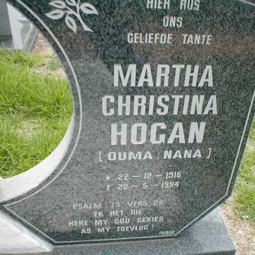 HOGAN Martha Christina 1916-1994