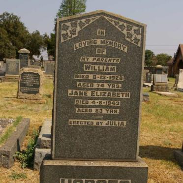 HODGES William -1928 &amp; Jane Elizabeth -1943