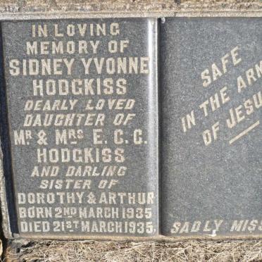 HODGKISS Sidney Yvonne 1935-1935