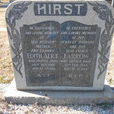 HIRST Farrow -1955 &amp; Edith Alice -1990