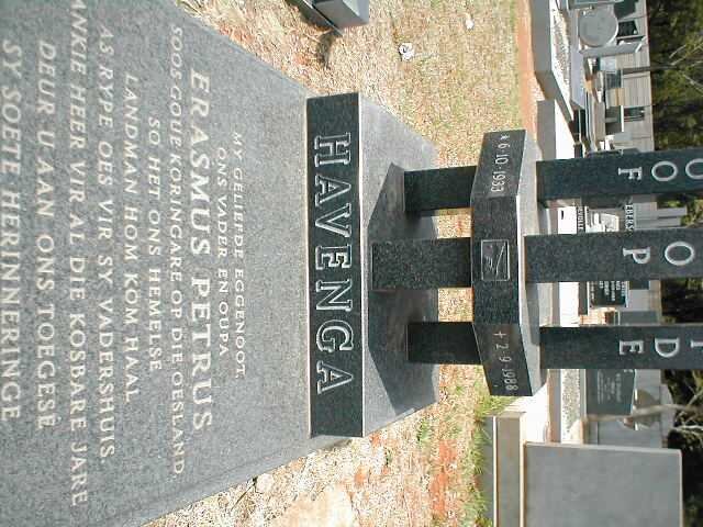 HAVENGA Erasmus Petrus 1933-1988