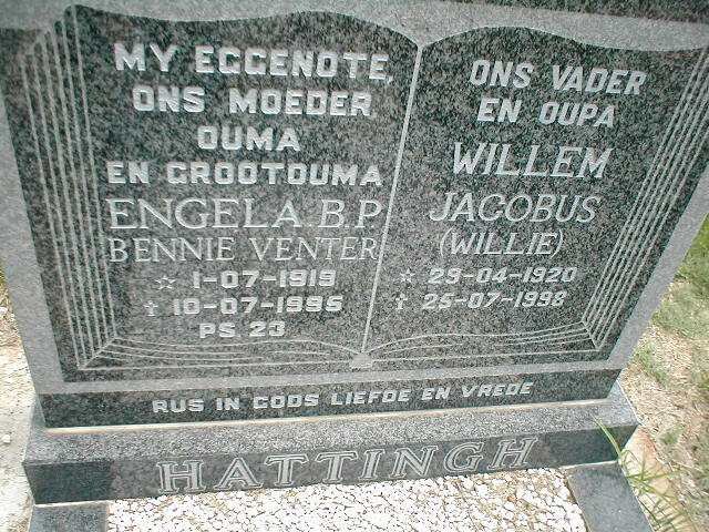 HATTINGH Willem Jacobus 1920-1998 &amp; Engela B.P. VENTER 1919-1995