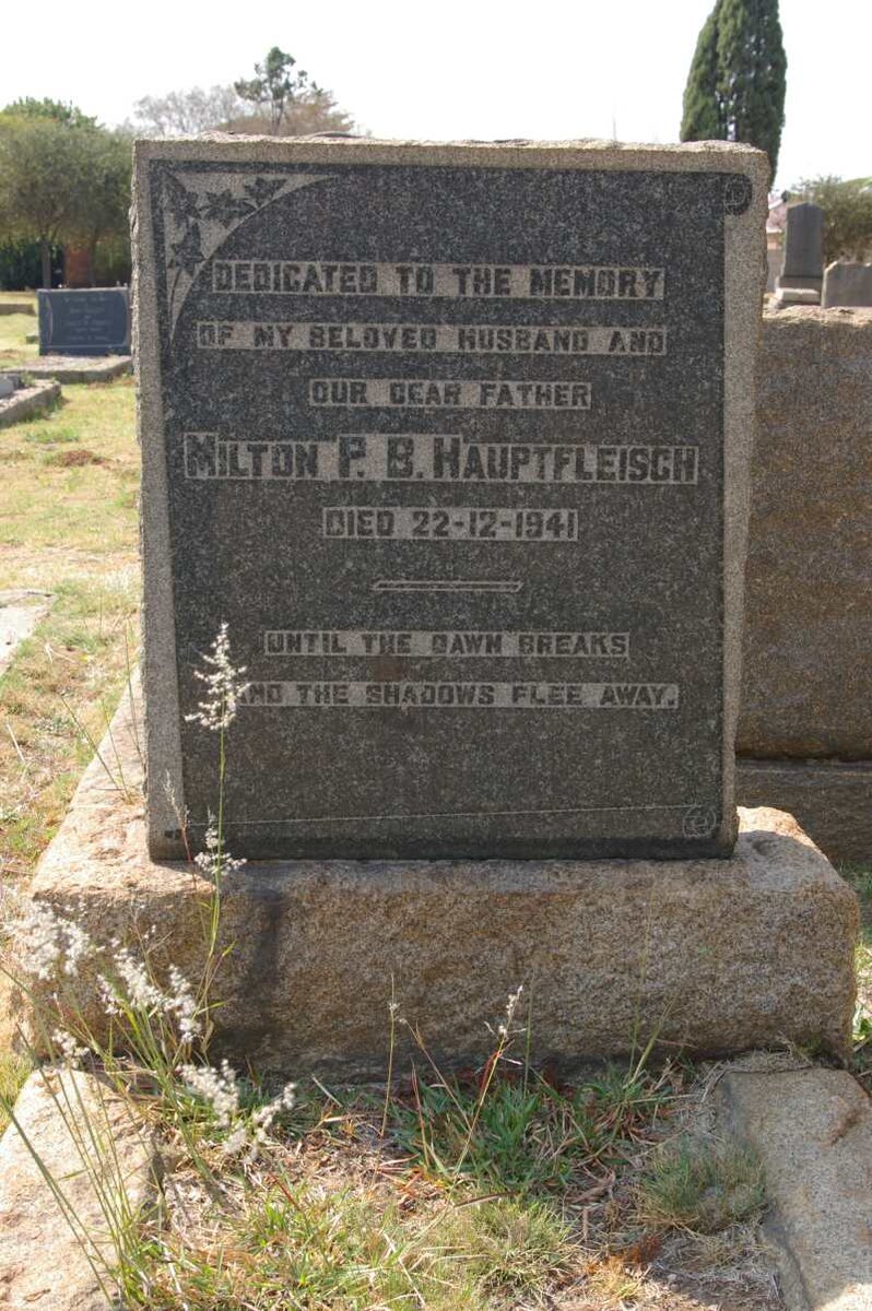 HAUPTFLEISCH Milton P.B. -1941