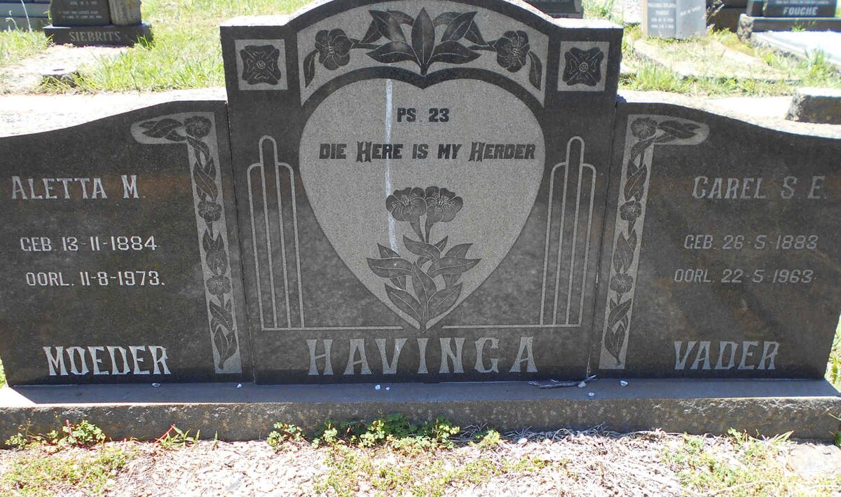 HAVINGA Carel S.E. 1883-1963 &amp; Aletta M. 1884-1973