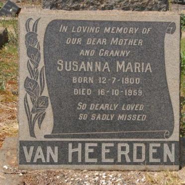 HEERDEN Susanna Maria, van 1900-1959