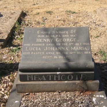 HEATHCOTE Henry George -1950 &amp; Lucia Johanna Maria -1964