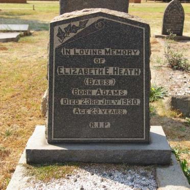 HEATH Elizabeth E nee ADAMS -1930