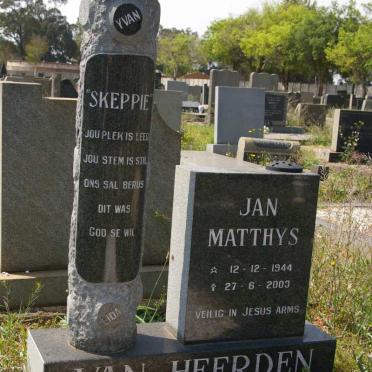HEERDEN Jan Matthys, van 1944-2003