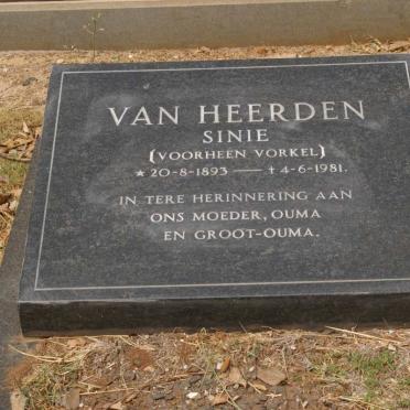 HEERDEN Sinie, van formerly VORKEL 1893-1981
