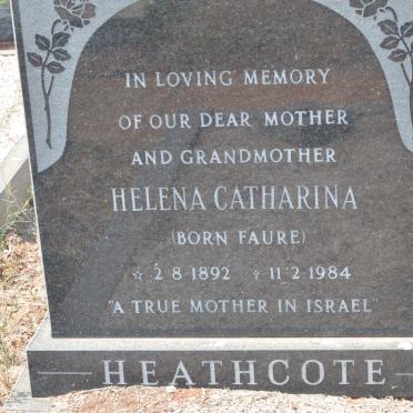 HEATHCOTE Helena Catharina nee FAURE 1892-1984