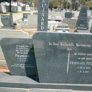 TALJAARD Francois Petrus 1932-1974 :: TALJAARD Francois 1966-1983