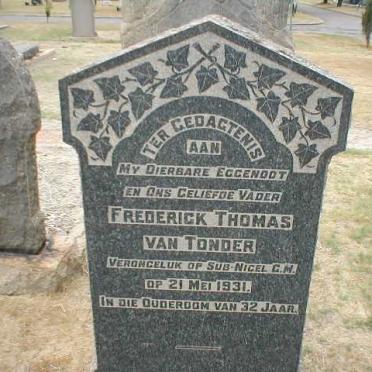 TONDER Frederick Thomas, van -1931