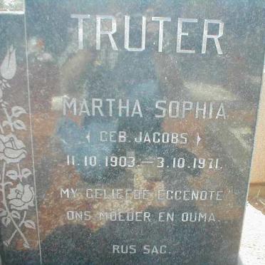 TRUTER Martha Sophia nee JACOBS 1903-1971