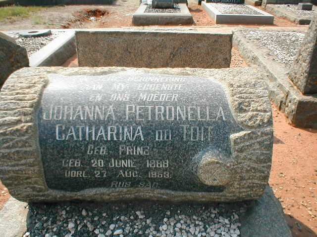 TOIT Johanna Petronella Catharina, du nee PRINS 1888-1953