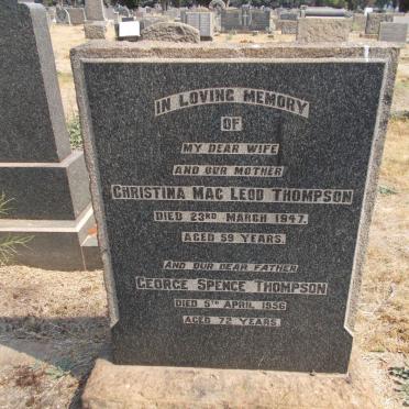 THOMPSON George Spence -1956 &amp; Christina Mac Leod -1947