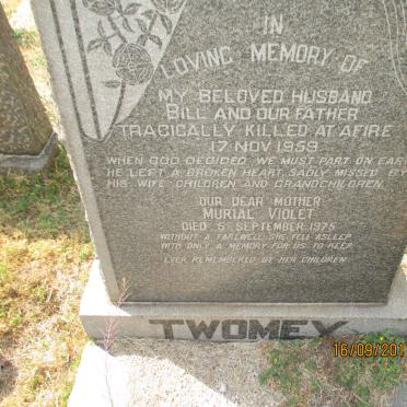 TWOMEY Bill -1959 &amp; Muriel Violet  -1975