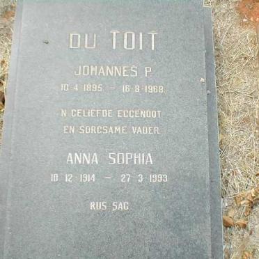 TOIT Johannes P., du 1895-1968 &amp; Anna Sophia 1914-1993