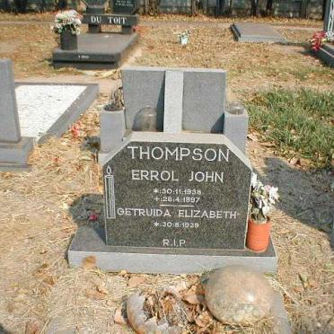 THOMPSON Errol John 1938-1997 &amp; Gertruida Elizabeth 1939-