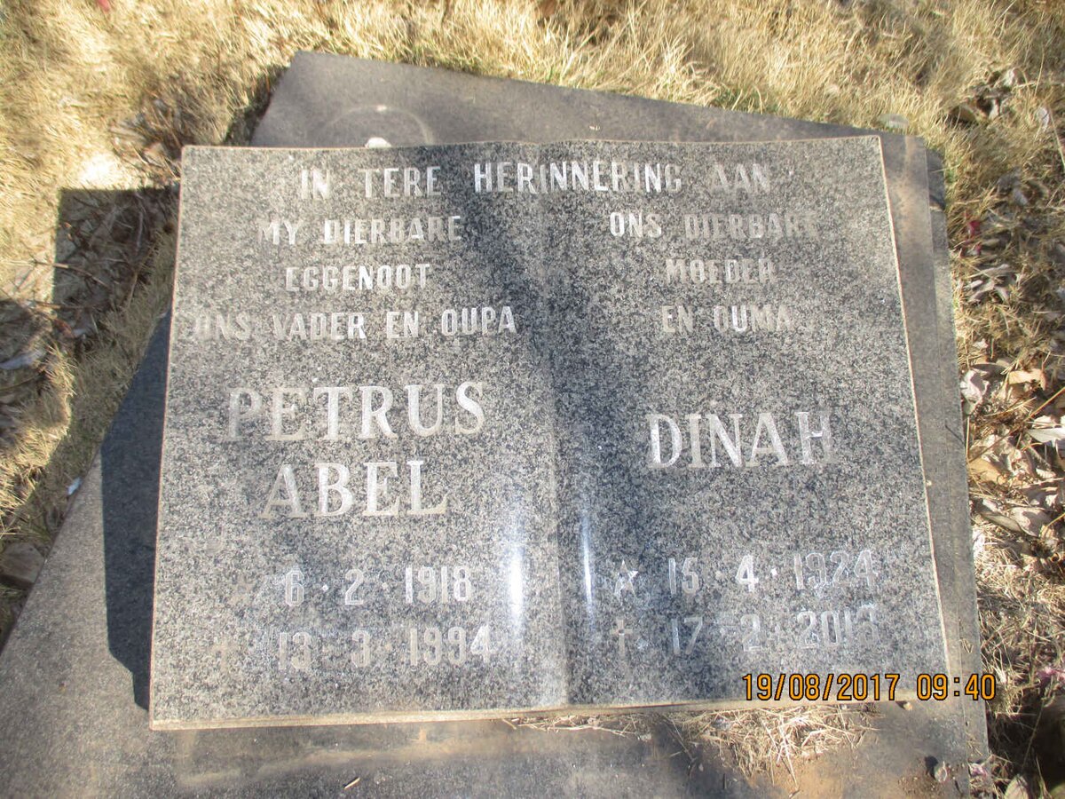 ? Petrus Abel 1918-1994 &amp; Dinah 1924-2013