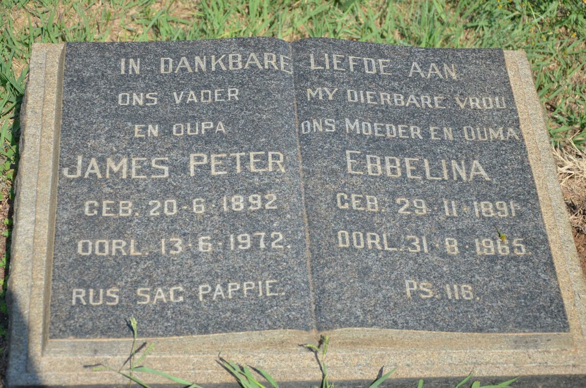 ? James Peter 1892-1972 &amp; Ebbelina 1891-1965