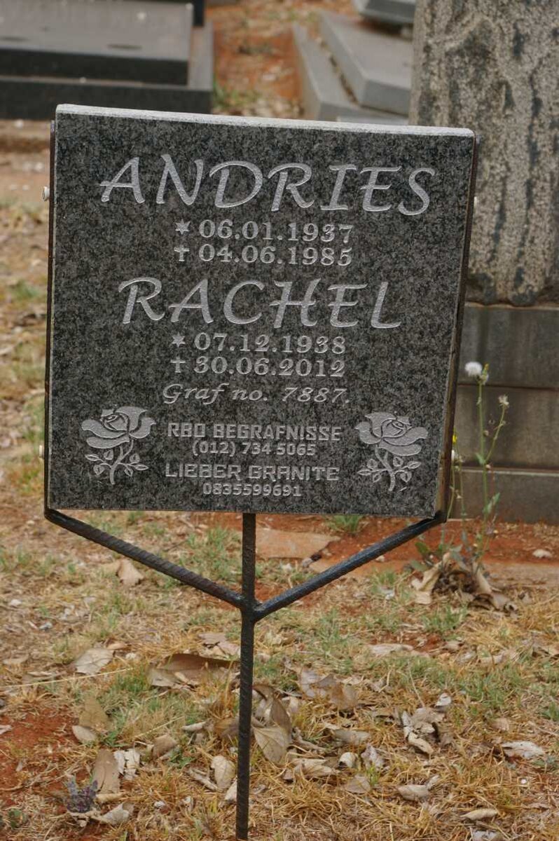 ? Andries 1937-1985 &amp; Rachel 1938-2012