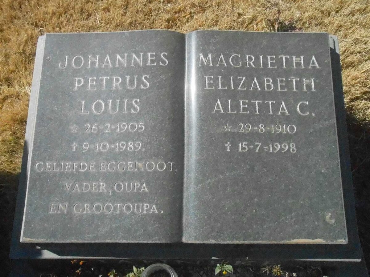? Johannes Petrus Louis 1905-1989 &amp; Magrietha Elizabeth Aletta C. 1910-1998
