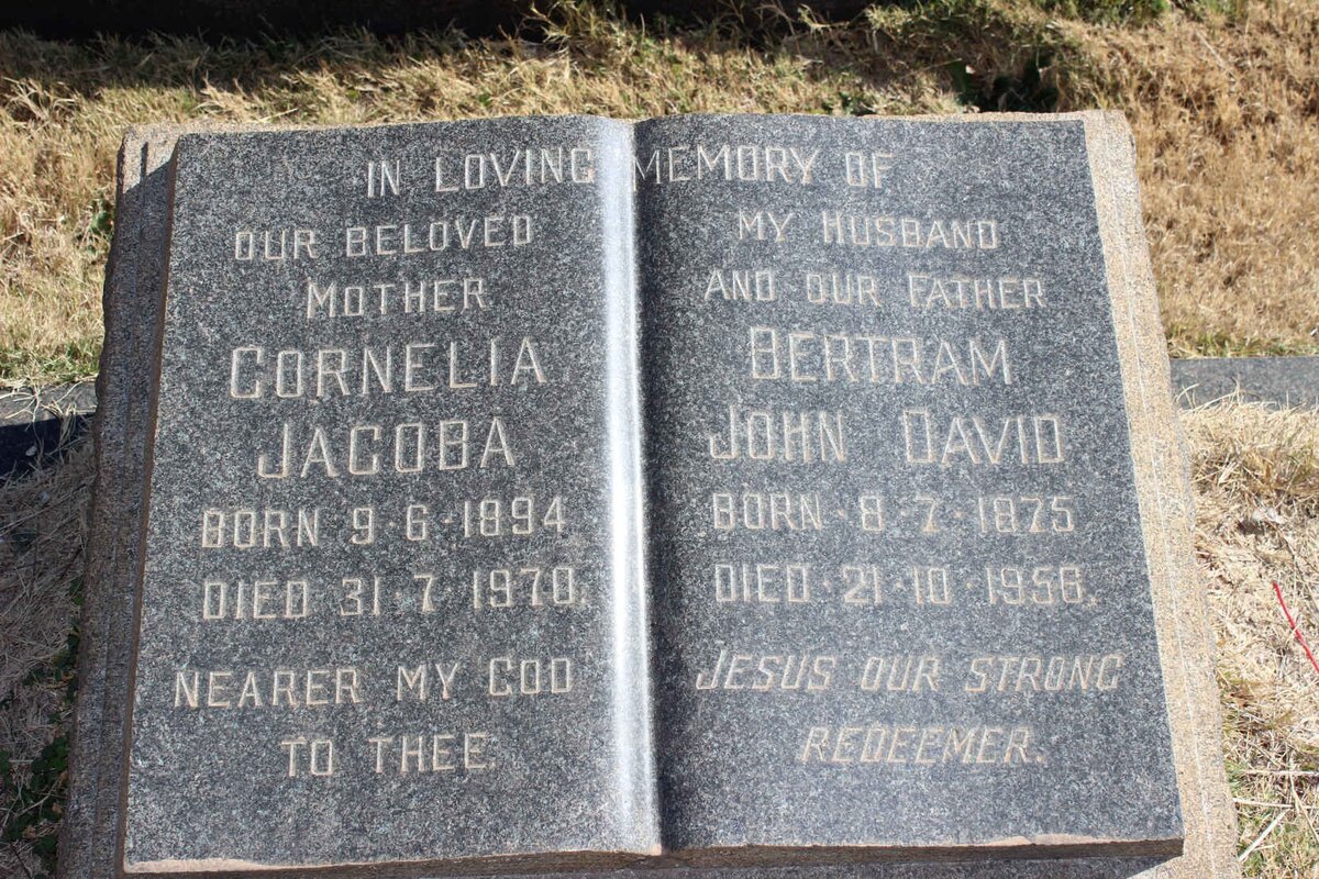 ? Bertram John David 1875-1956 &amp; Cornelia Jacoba 1894-1970