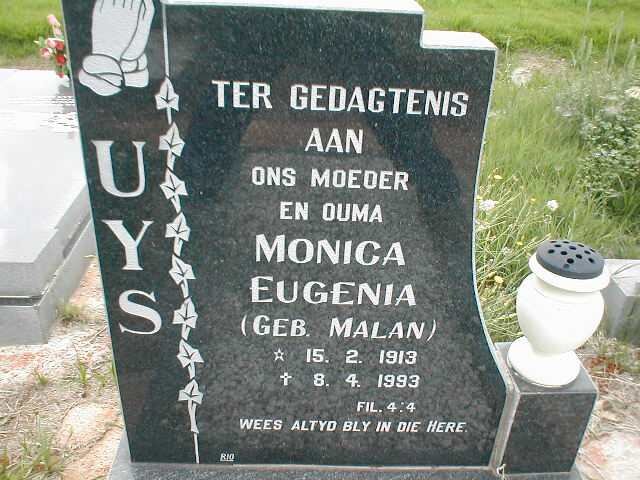 UYS Monica Eugenia nee MALAN 1913-1993