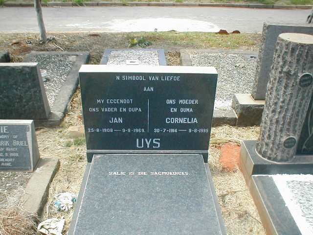 UYS Jan 1908-1969 &amp; Cornelia 1914-1995